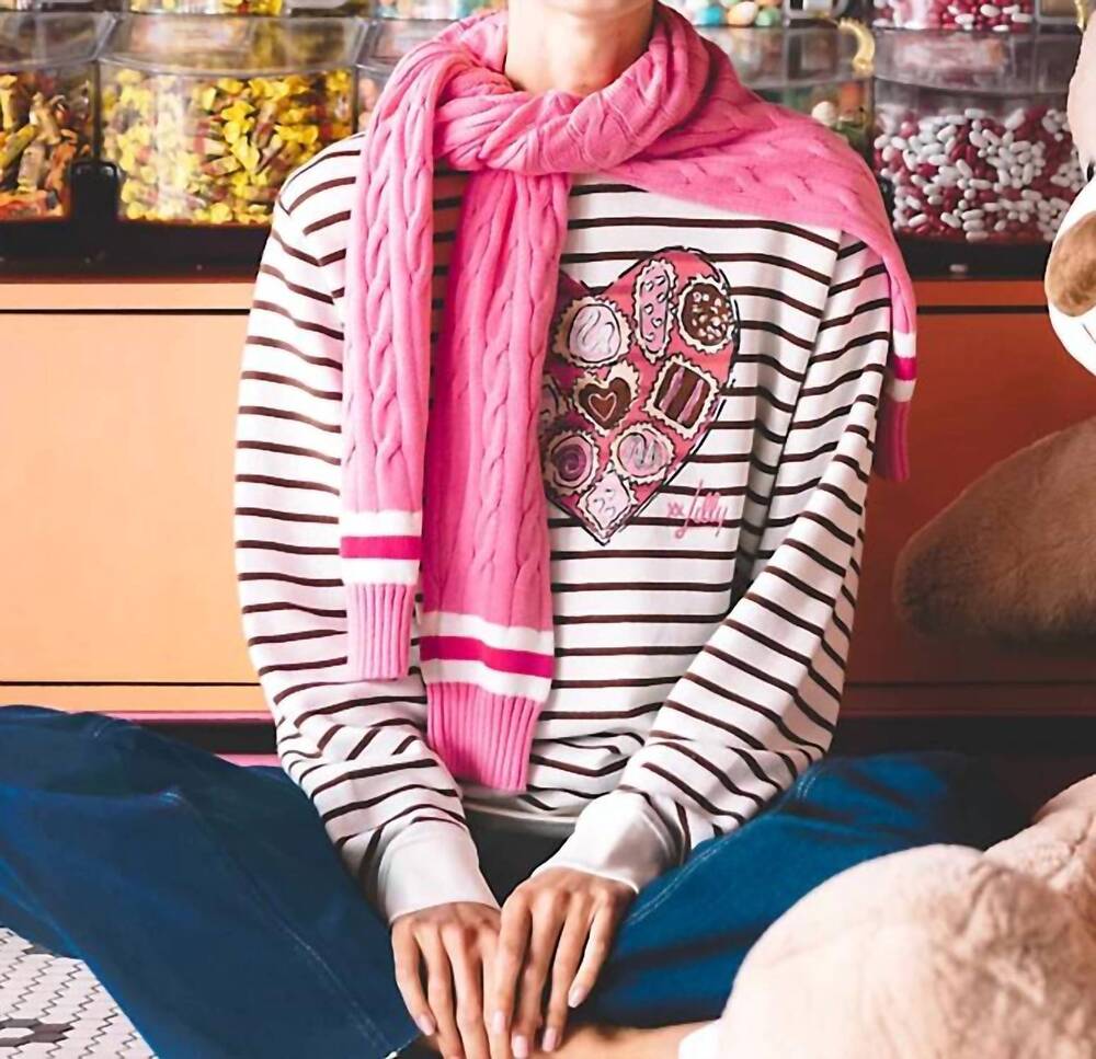 NEW LILLY PULITZER women's ballad long sleeve sweatshirt in french roast